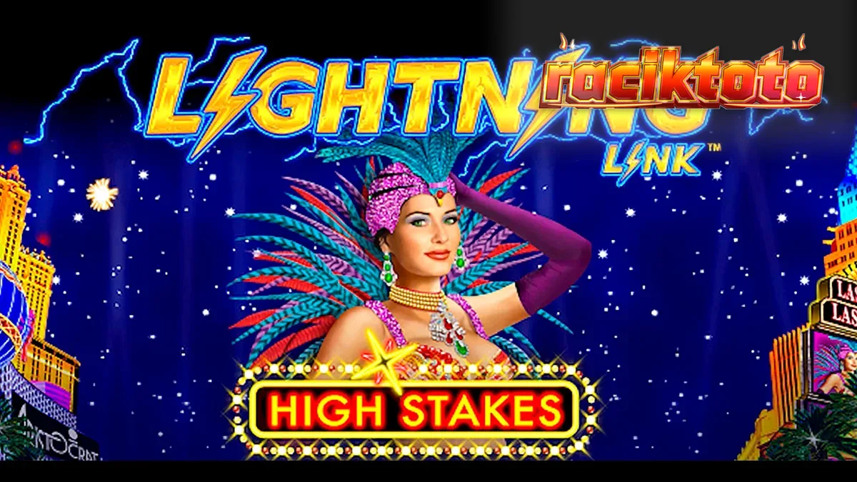 Tampilan visual slot Lightning Link High Stakes dengan tema kasino mewah