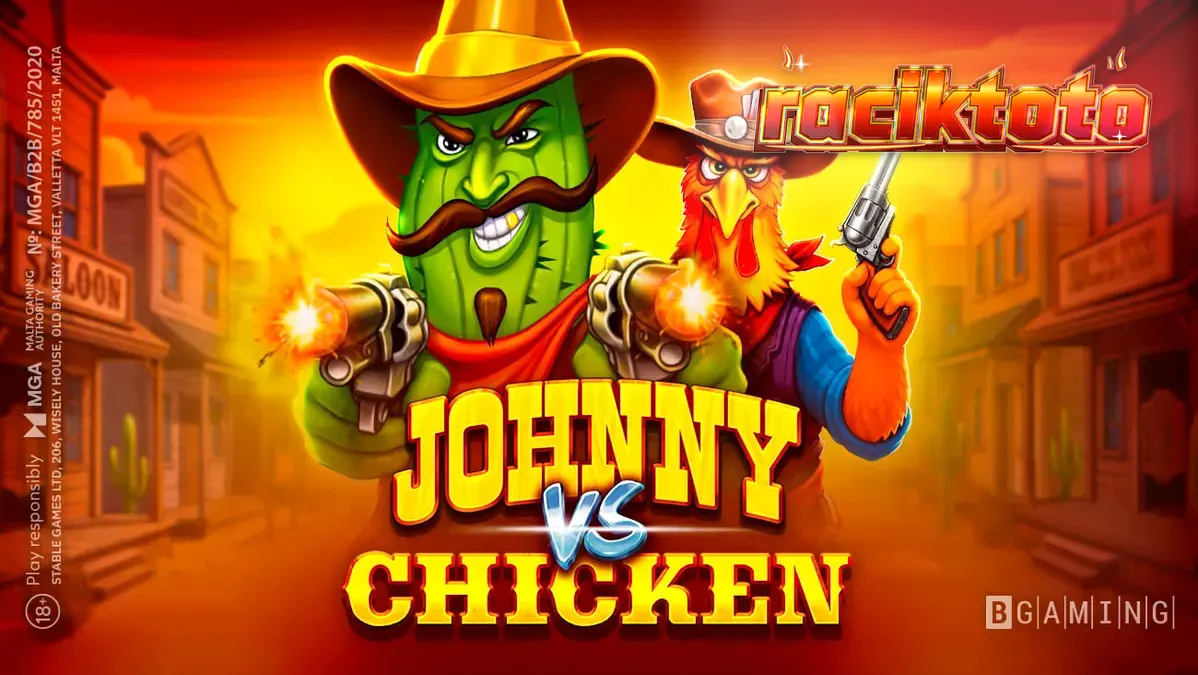 Karakter Johnny Cash dan Sheriff Ayam dalam slot Johnny vs Chicken